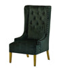 28 Inch Accent Armchair Wingback Design Tufted Emerald Green Polyester By Casagear Home BM312100