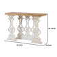 47 Inch Console Sofa Table Fir Wood Rectangular Top White Carved Legs By Casagear Home BM312101