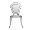 22 Inch Side Dining Chair Clear Smoke Finish Classic Curved Backrest By Casagear Home BM312102