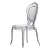 22 Inch Side Dining Chair Clear Smoke Finish Classic Curved Backrest By Casagear Home BM312102