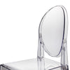 30 Inch Barstool Chair Transparent Clear Acrylic Frame Oval Backrest By Casagear Home BM312106