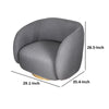 Eros 35 Inch Swivel Accent Chair Plush Gray Fabric Upholstery Gold Base By Casagear Home BM312108