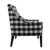 52 Inch Loveseat Settee Black and White Plaid Gingham Linen Plush Foam By Casagear Home BM312112