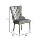 24 Inch Dining Side Chair Set of 2 Tufted Silver Gray Fabric Chrome legs By Casagear Home BM312123