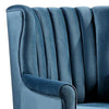 32 Inch Accent Chair Wingback Channel Tufted Dark Teal Fabric Solid Wood By Casagear Home BM312138