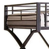 Twin Over Full Bunk Bed Modern Arc Design Front Ladder Sturdy Gray Metal By Casagear Home BM312139