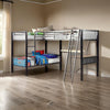 Triple Twin Size Bunk Beds with Desk and Ladders Silver Metal Frame By Casagear Home BM312140