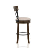 Vesper 31 Inch Swivel Barstool Chair Set of 2 Beige Seat Brown Wood Frame By Casagear Home BM312142