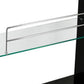 Zaina 42 Inch Modern Bar Table 3 Shelves Tempered Glass Black Chrome By Casagear Home BM312147