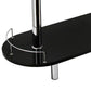 Zaina 42 Inch Modern Bar Table 3 Shelves Tempered Glass Black Chrome By Casagear Home BM312147