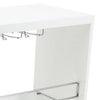 Zaina 42 Inch Modern Bar Table 3 Shelves Tempered Glass White Chrome By Casagear Home BM312148