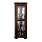 72 Inch Corner Curio Cabinet 5 Shelves Tempered Glass Door Brown Wood By Casagear Home BM312149