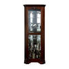 72 Inch Corner Curio Cabinet 5 Shelves Tempered Glass Door Brown Wood By Casagear Home BM312149