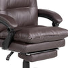 Elin 46 Inch Office Chair Recliner Footrest Brown Faux Leather Wheels By Casagear Home BM312153