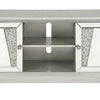 Rigo 72 Inch TV Entertainment Console 2 Doors Mirrored Acrylic Silver By Casagear Home BM312157