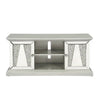 Rigo 72 Inch TV Entertainment Console 2 Doors Mirrored Acrylic Silver By Casagear Home BM312157