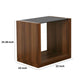 Bere 24 Inch Side End Table Black Glass Top Open Bottom Shelf Brown Wood By Casagear Home BM312159