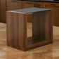 Bere 24 Inch Side End Table, Black Glass Top, Open Bottom Shelf, Brown Wood By Casagear Home