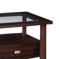 Ruen 27 Inch Side End Table Glass Inset Bottom Shelf 1 Drawer Brown By Casagear Home BM312162