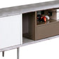 70 Inch TV Entertainment Console 1 Drawer Shelves White Brown Gray By Casagear Home BM312169