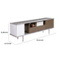 70 Inch TV Entertainment Console 1 Drawer Shelves White Brown Gray By Casagear Home BM312169