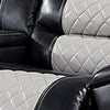 Leiz 75 Inch Power Recliner Loveseat USB Faux Leather Gray and Black By Casagear Home BM312176