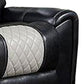 Leiz 85 Inch Power Recliner Sofa USB Port Gray and Black Faux Leather By Casagear Home BM312177