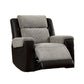 Sten 39 Inch Power Recliner Chair USB Gray Fabric Black Faux Leather By Casagear Home BM312178