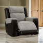 Sten 39 Inch Power Recliner Chair USB Gray Fabric Black Faux Leather By Casagear Home BM312178