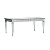 Ada 72-90 Inch Dining Table, Extendable Rectangular Top, Mirrored, Silver By Casagear Home