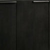 59 Inch Buffet Cabinet Console Transitional 3 Doors Antique Black Wood By Casagear Home BM312193