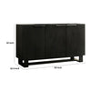 59 Inch Buffet Cabinet Console Transitional 3 Doors Antique Black Wood By Casagear Home BM312193