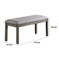 Lais 45 Inch Dining Bench Wired Brushed Gray Wood Gray Fabric Padded Seat By Casagear Home BM312197