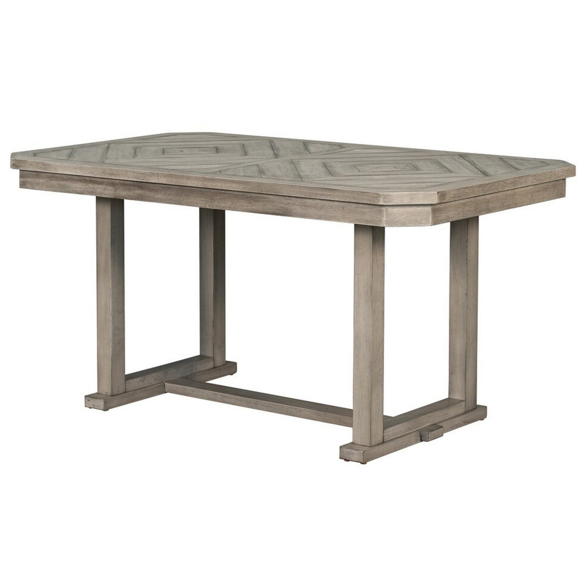 Lais 60 Inch Dining Table Rectangular Diamond Wood Grain Pattern Gray By Casagear Home BM312198