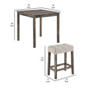 5 Piece Counter Height Table Set with 4 Stools Beige Fabric Gray Wood By Casagear Home BM312199