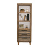 Tisha 73 Inch Bookcase 3 Drawers 3 Open Shelves Solid Wood Chalk Brown By Casagear Home BM312207