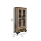 Pola 70 Inch Tall Cabinet 1 Drawer 2 Glass Doors Solid Rustic Brown Wood By Casagear Home BM312211