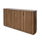 Maze 73 Inch Sideboard Console 4 Slatted Doors Mango Wood Natural Brown By Casagear Home BM312214