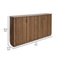 Maze 73 Inch Sideboard Console 4 Slatted Doors Mango Wood Natural Brown By Casagear Home BM312214