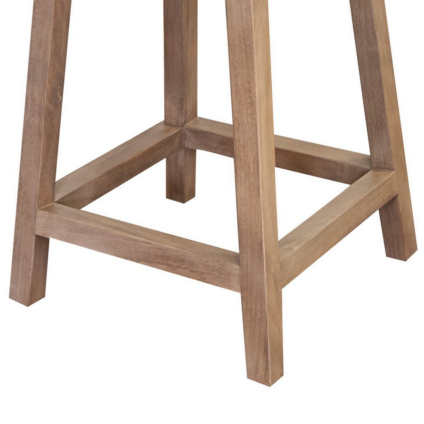 Umey 24 Inch Counter Stool Set of 2 Square Seat Low Backrest Brown Wood By Casagear Home BM312215