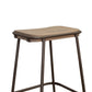 Umey 30 Inch Barstool Footrest Metal Frame Solid Brown Mango Wood Top By Casagear Home BM312218