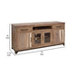 Umey 70 Inch TV Entertainment Console 2 Drawers Shelves Wood Brown By Casagear Home BM312220