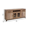 Umey 70 Inch TV Entertainment Console 2 Drawers Shelves Wood Brown By Casagear Home BM312220