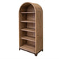 Umey 70 Inch Bookcase 5 Shelves Arched Top Solid Brown Mango Wood By Casagear Home BM312222