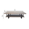 67 Inch Cocktail Coffee Table Lower Shelf Metal Frame Solid Mango Wood By Casagear Home BM312228