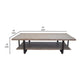 67 Inch Cocktail Coffee Table Lower Shelf Metal Frame Solid Mango Wood By Casagear Home BM312228