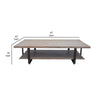 67 Inch Cocktail Coffee Table Lower Shelf Metal Frame Solid Mango Wood By Casagear Home BM312228