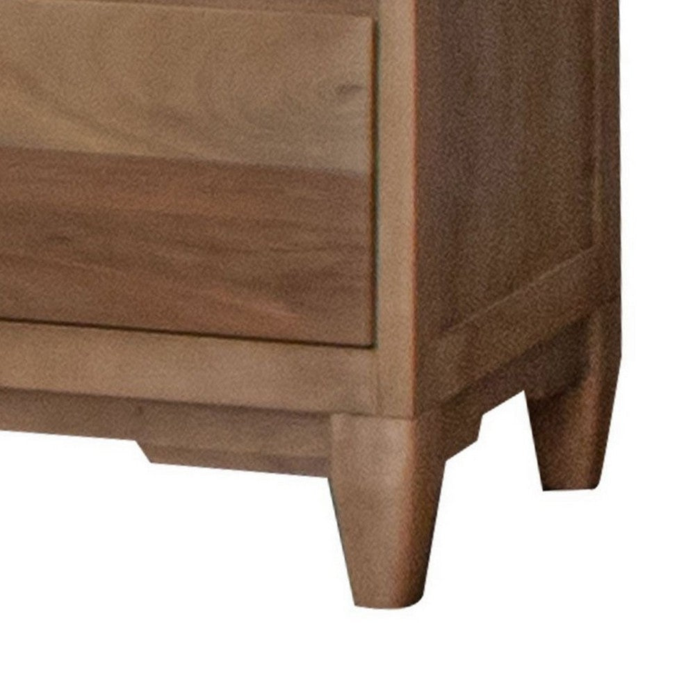 Neuv 53 Inch Tall Dresser Chest 4 Drawers Natural Brown Solid Mango Wood By Casagear Home BM312241