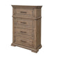 Riel 54 Inch Tall Dresser Chest with 4 Drawers Solid Wood Sandy Brown By Casagear Home BM312242