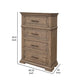 Riel 54 Inch Tall Dresser Chest with 4 Drawers Solid Wood Sandy Brown By Casagear Home BM312242